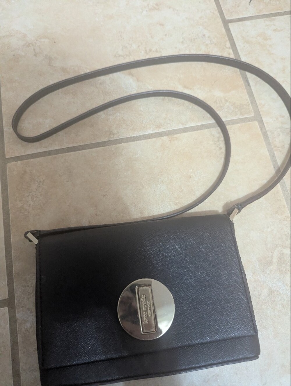 Black Kate Spade Crossbody Bag with Silver Turnlock